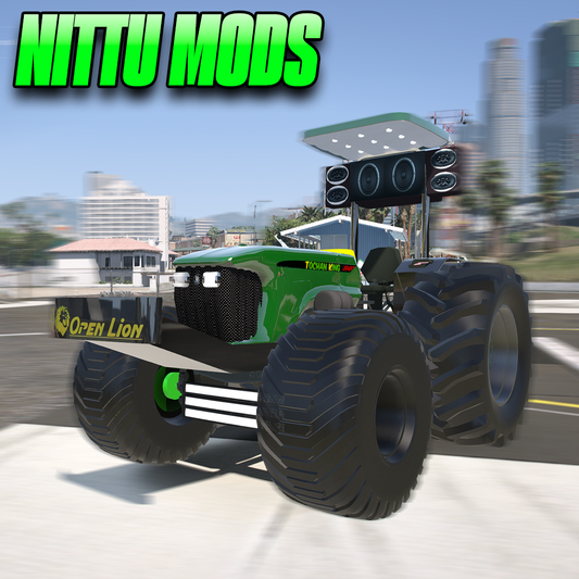 John Deere Tractor Mod with Heavy Tyres & DJ System | GTA 5 Mods | Nittu Mods